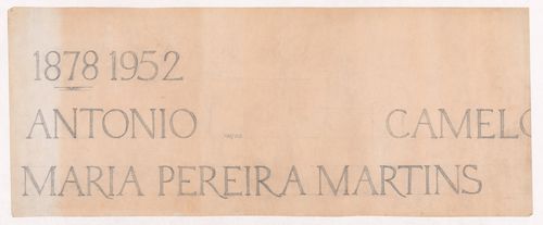 Gravestone lettering layout for Jazigo da Família Martins Camelo no cemetério do Sendim, Matosinhos, Portugal
