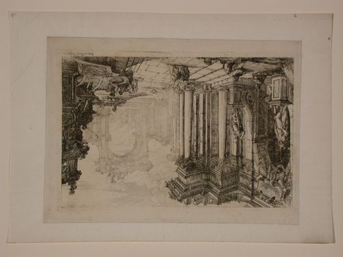 An architectural capriccio - the entrance to a palace