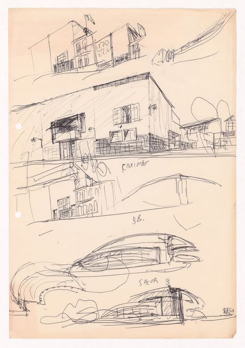 Sketch perspectives for Conjunto Habitacional em Caxinas, Vila Cova - Vila do Conde, Portugal