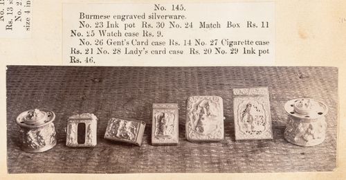 View of boxes, F. Beato Limited, C Road, Mandalay, Burma (now Myanmar)