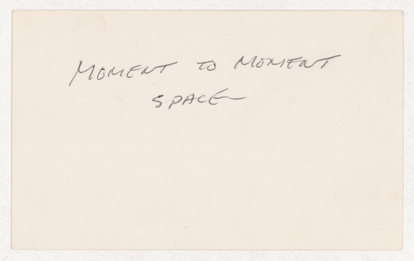 Moment to moment space