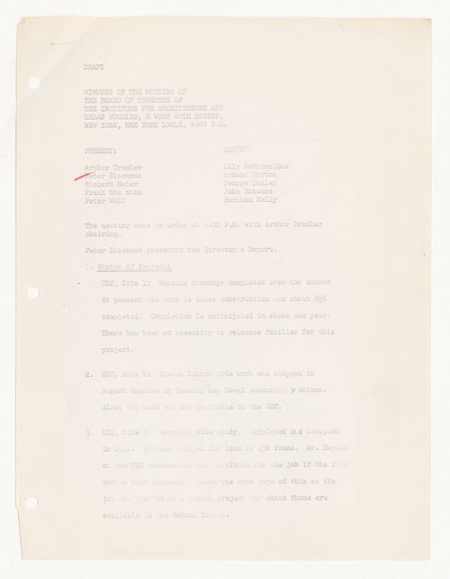 Draft minutes of the meeting of the Board of Trustees