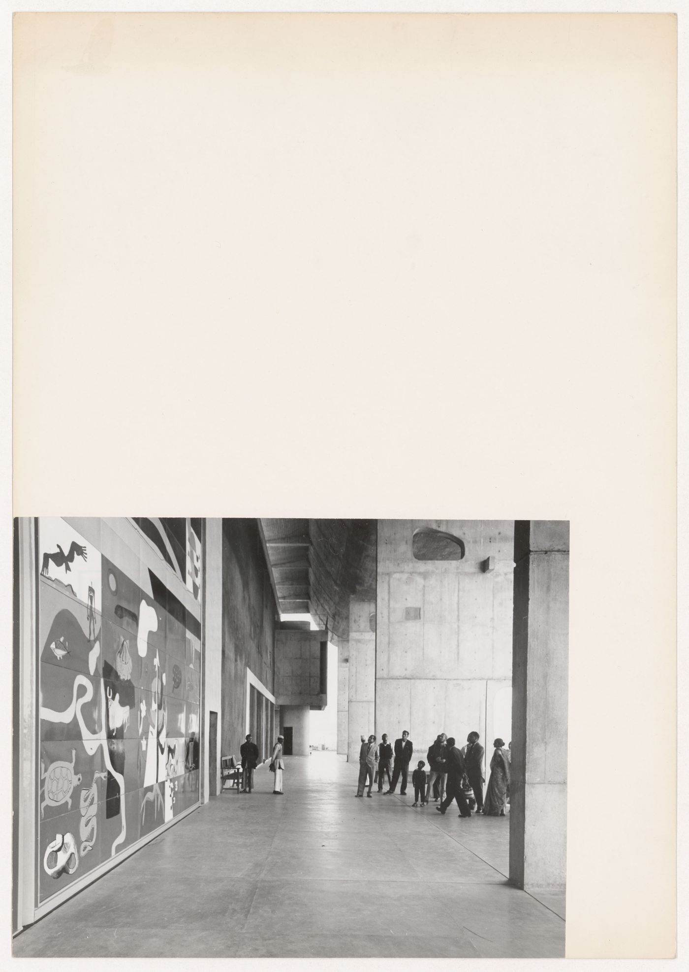 View of the portico and the enamelled door at the entrance of the Assembly, Capitol Complex, Sector 1, Chandigarh, India