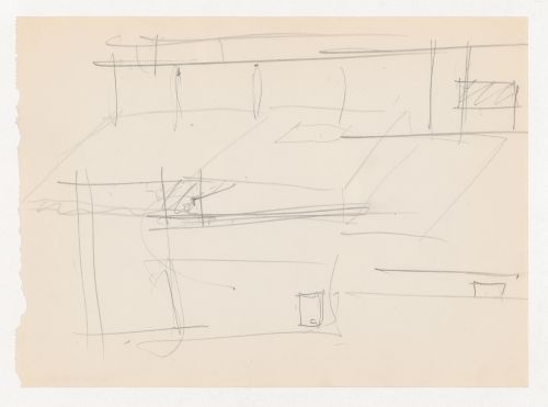 Sketch elevations and axonometric sketch for Museum for a Small City