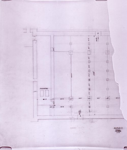 Plan of Notre-Dame de Montréal, apparently for the renovations of 1929-1949