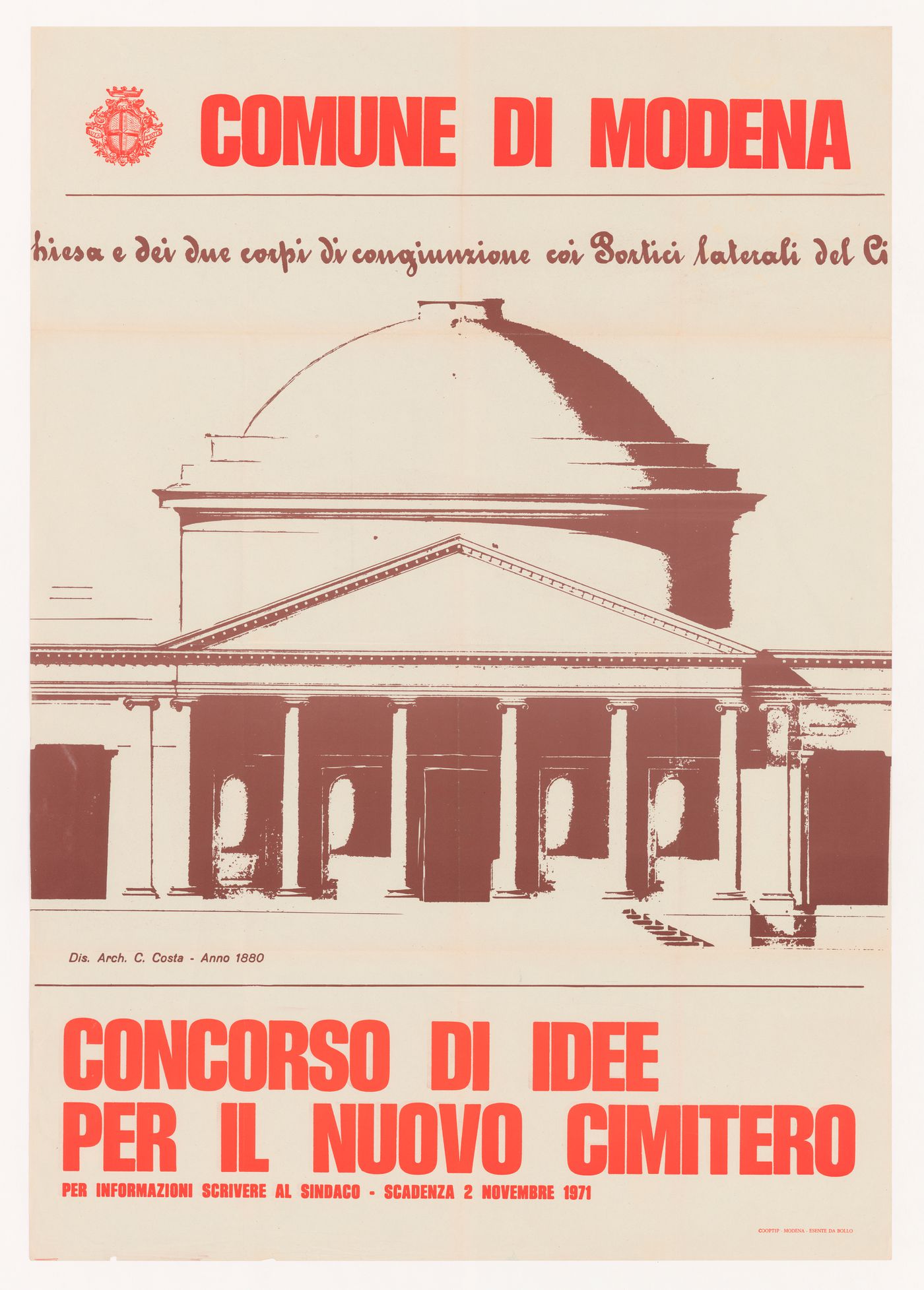Poster for Modena cemetery competition, Modena, Italy