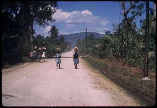 People on the road, Haiti