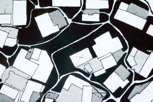 Enlarged portion of site plan used for "Village Upgrading" training package based on research paper "Housing a Billion: Volume 2: Village Upgrading: Jianlu, China"