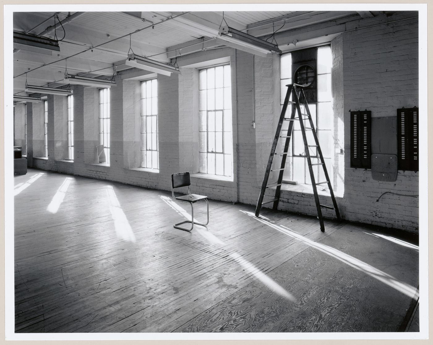 Interior view of workshops on the third floor of the Belding Corticelli Spinning Mill, Montréal, Québec