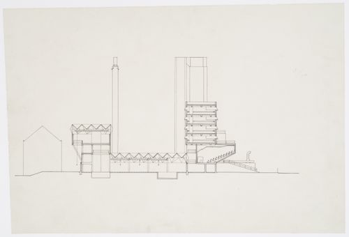 Leicester University Engineering Building, Leicester, England: section