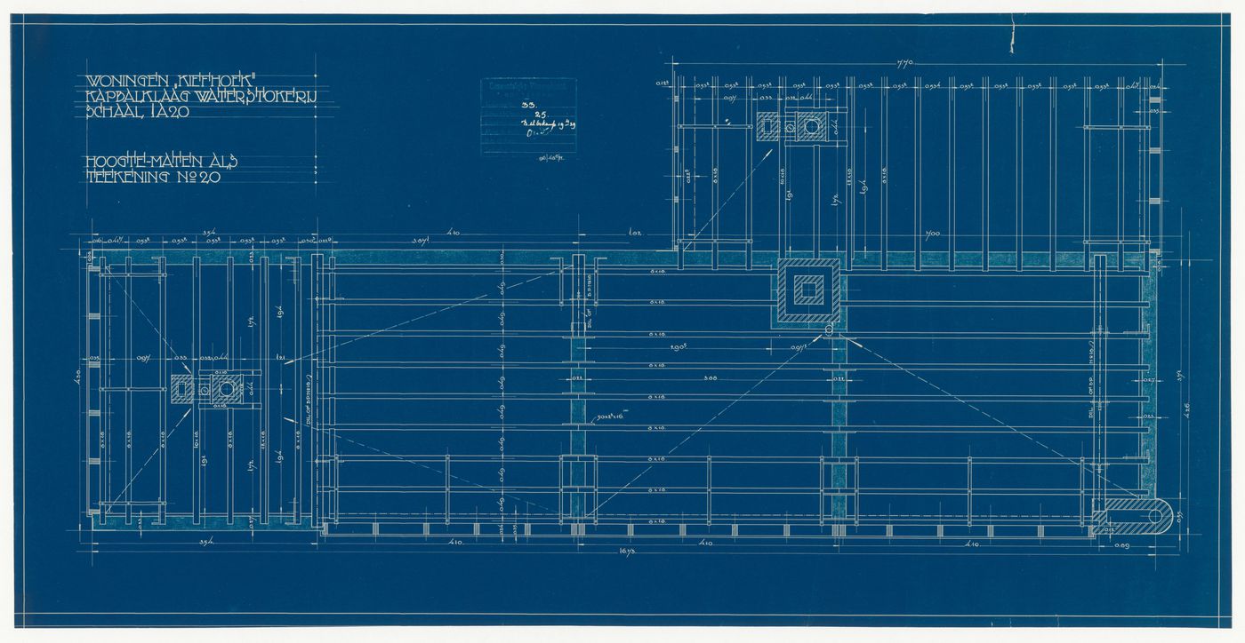 Framing plan for a water distillery for Kiefhoek Housing Estate, Rotterdam, Netherlands