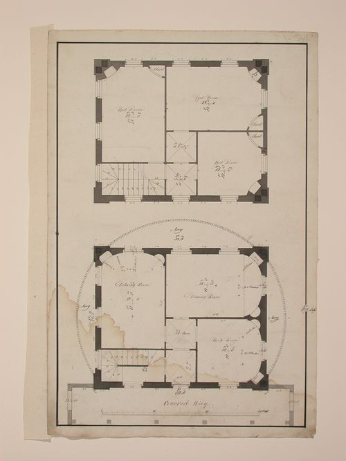 Design for a Gothic Villa - ground floor and bedroom plans