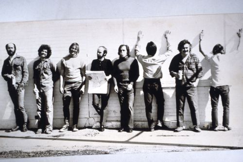 Slide of students against wall for Red Line