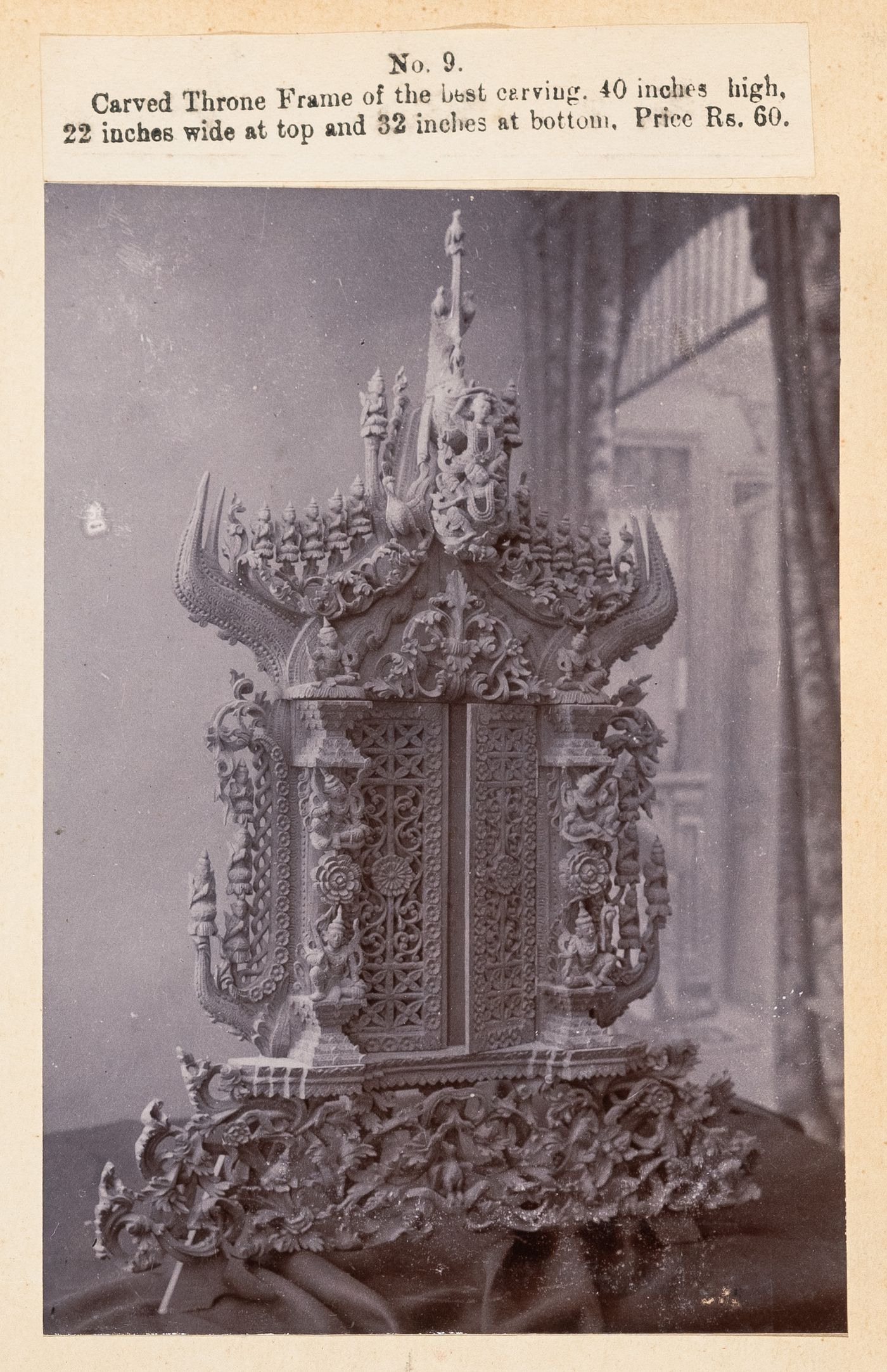 View of a frame, F. Beato Limited, C Road, Mandalay, Burma (now Myanmar)