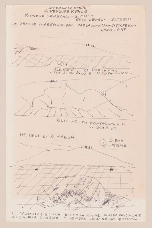 Notes and sketches for Supersuperficie [Supersurface]