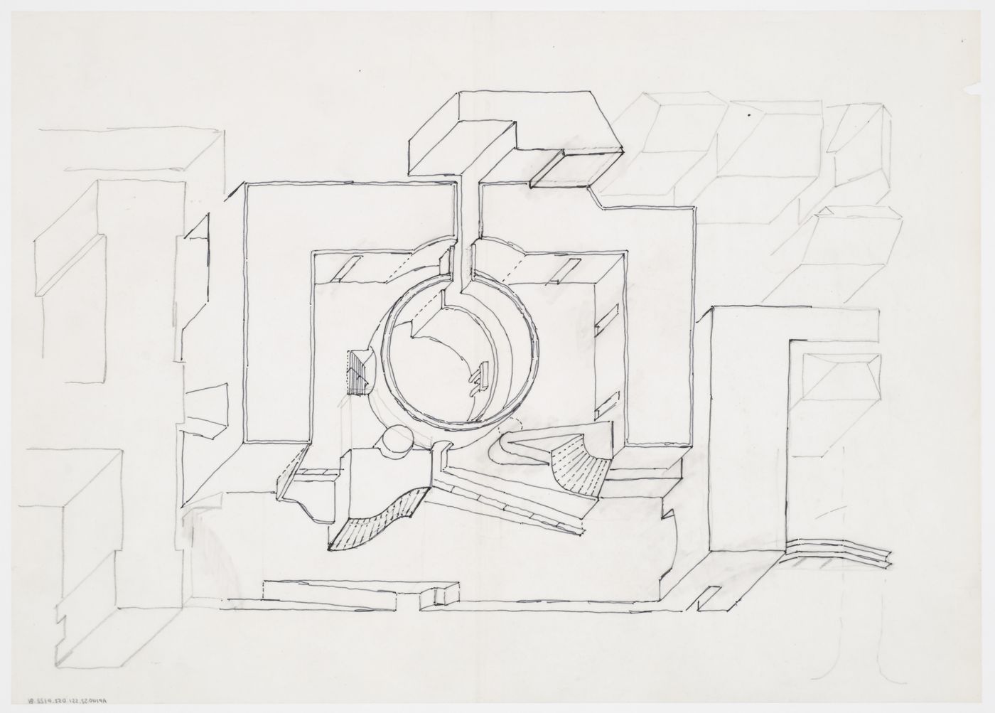 Staatsgalerie, Stuttgart, Germany: axonometric