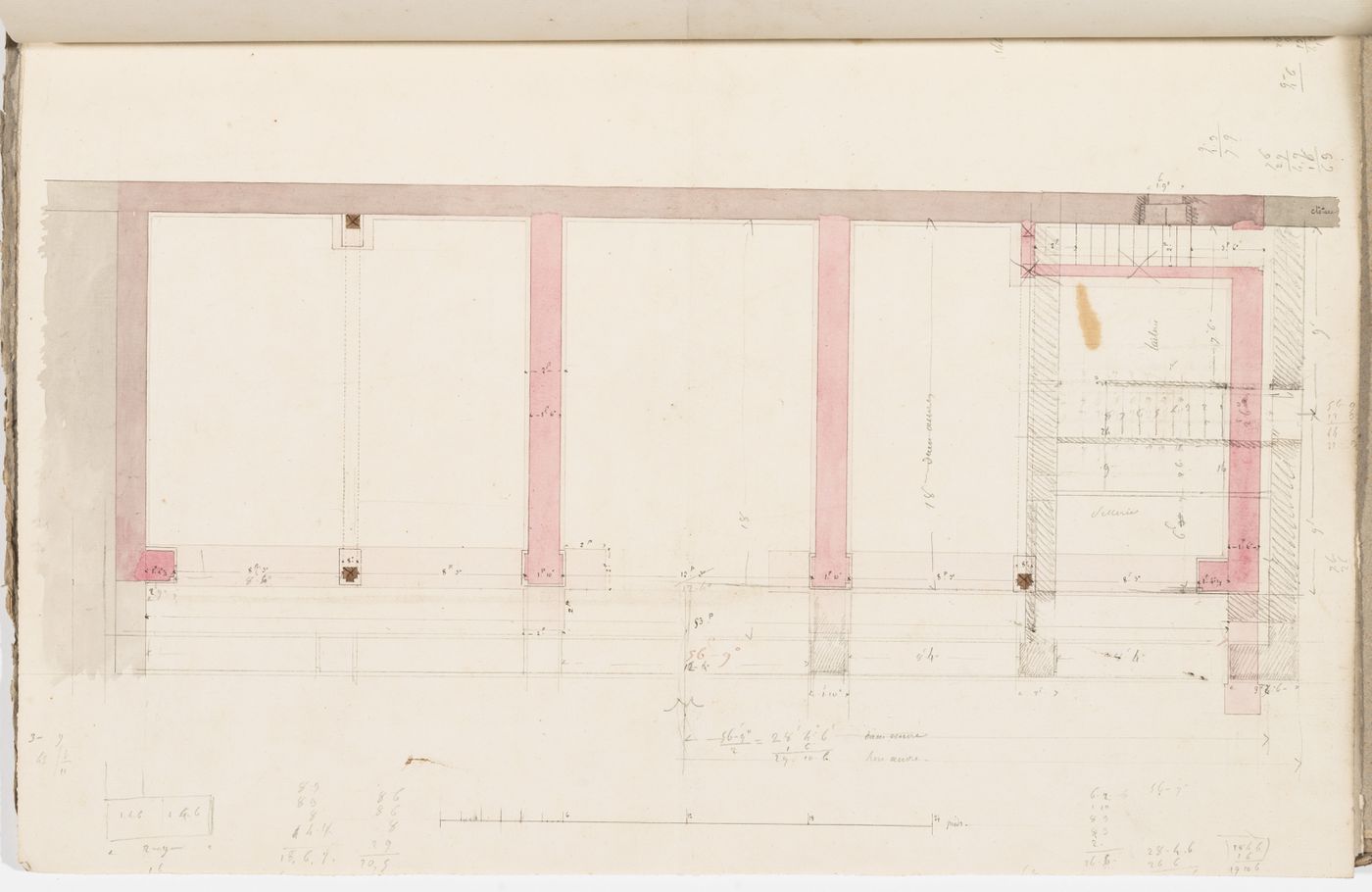 Plan for a stable and granary [?], probably for comte Treilhard