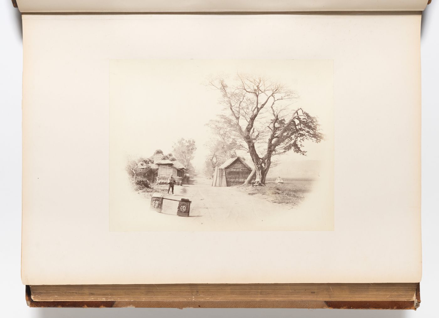 Vignette of the Tokaido road and the village of Namamugi (now part of Yokohama), near Yokohama, Japan