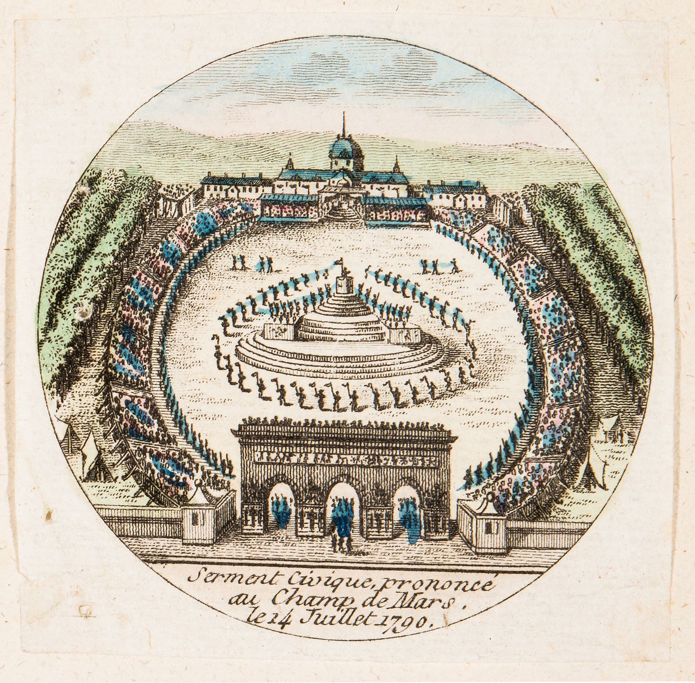 Cirque for the Confédération générale, 14 July 1790, Champ-de-Mars, Paris: View showing the pronouncement of the civic oath