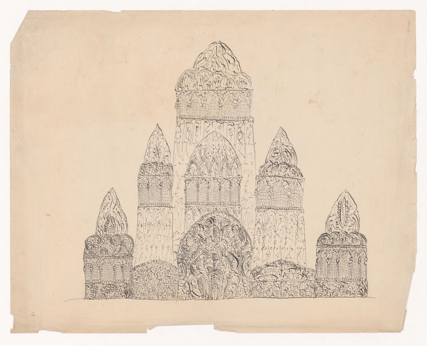 Visionary design for a building with several towers