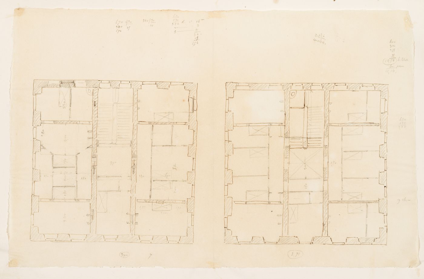 Project no. 10 for a country house for comte Treilhard: Plans