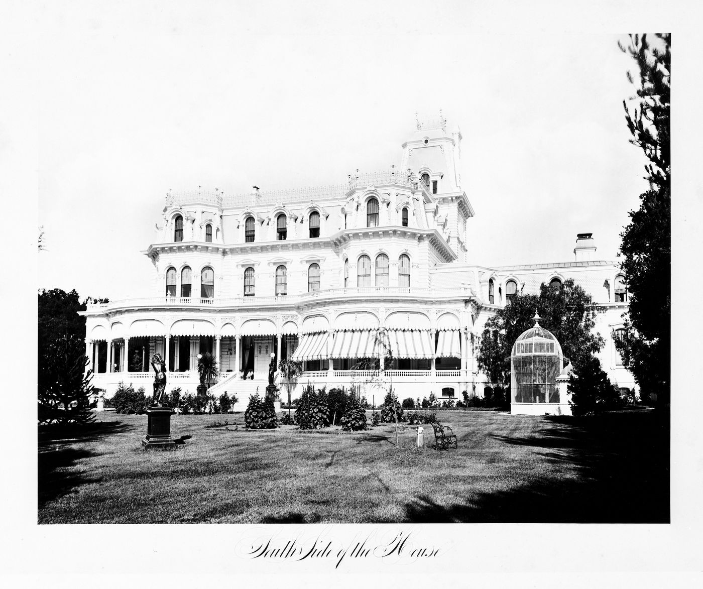 View of the south side of the house, Thurlow Lodge, Menlo Park, California