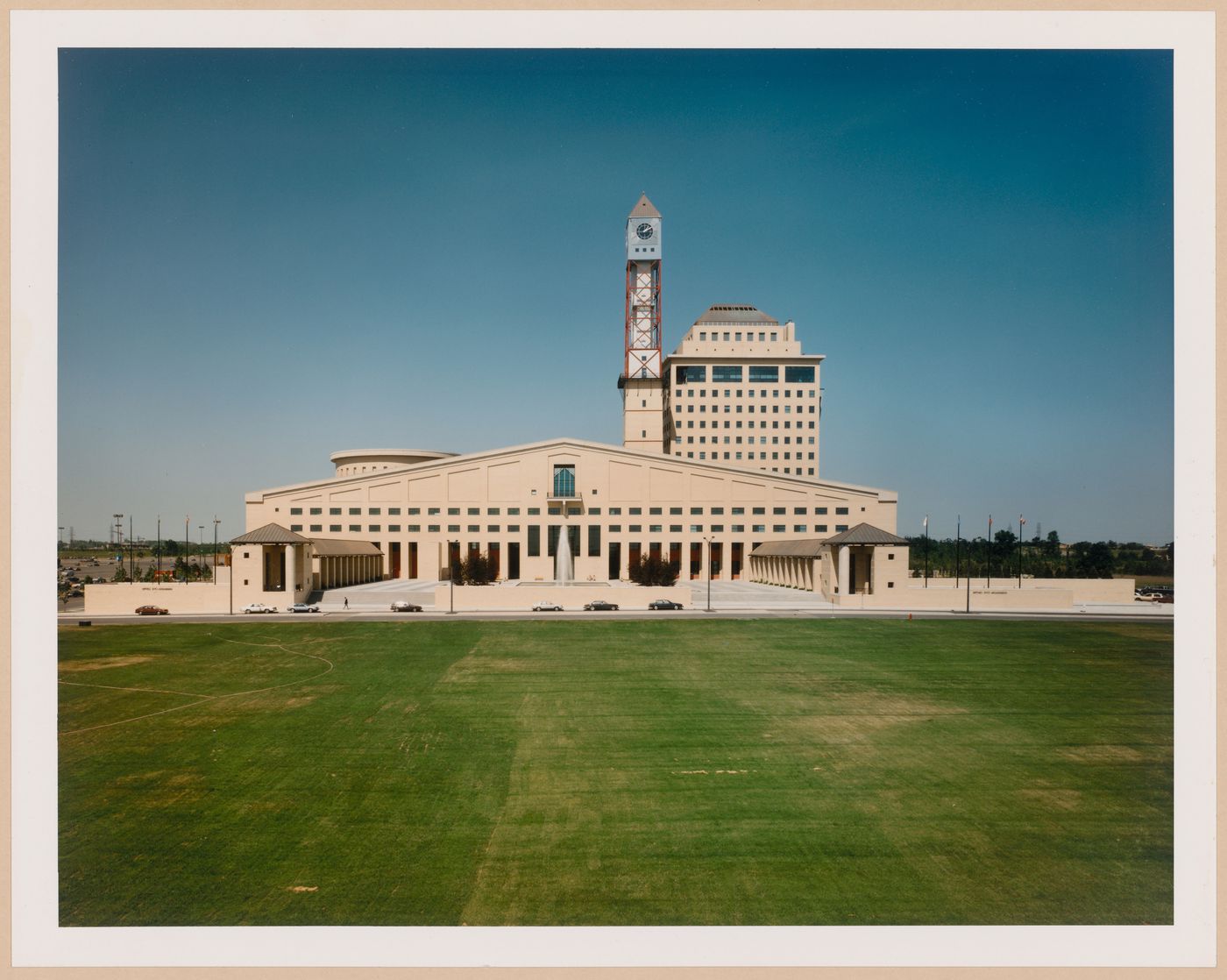 View of the south elevation of the Mississauga Civic Centre, Mississauga, Ontario