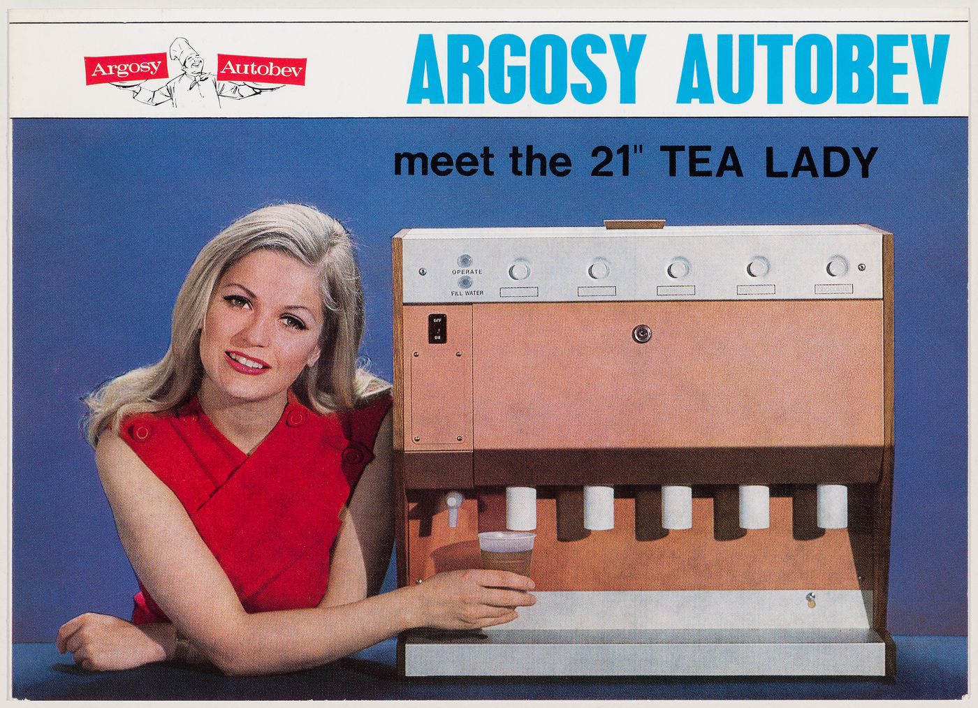 Promotional leaflet for Argosy Autobev beverage dispenser