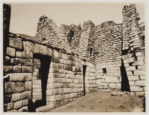 View of the courtyard and unidentified buildings, King's Group, Machu Picchu, Peru