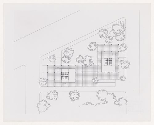 Photograph of a site plan for 860 and 880 Lake Shore Drive Apartments, Chicago, Illinois