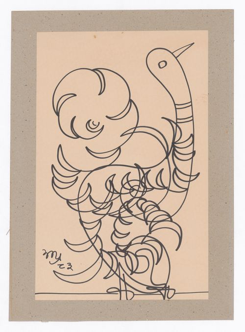 Drawing of abstract bird by Aditya Prakash