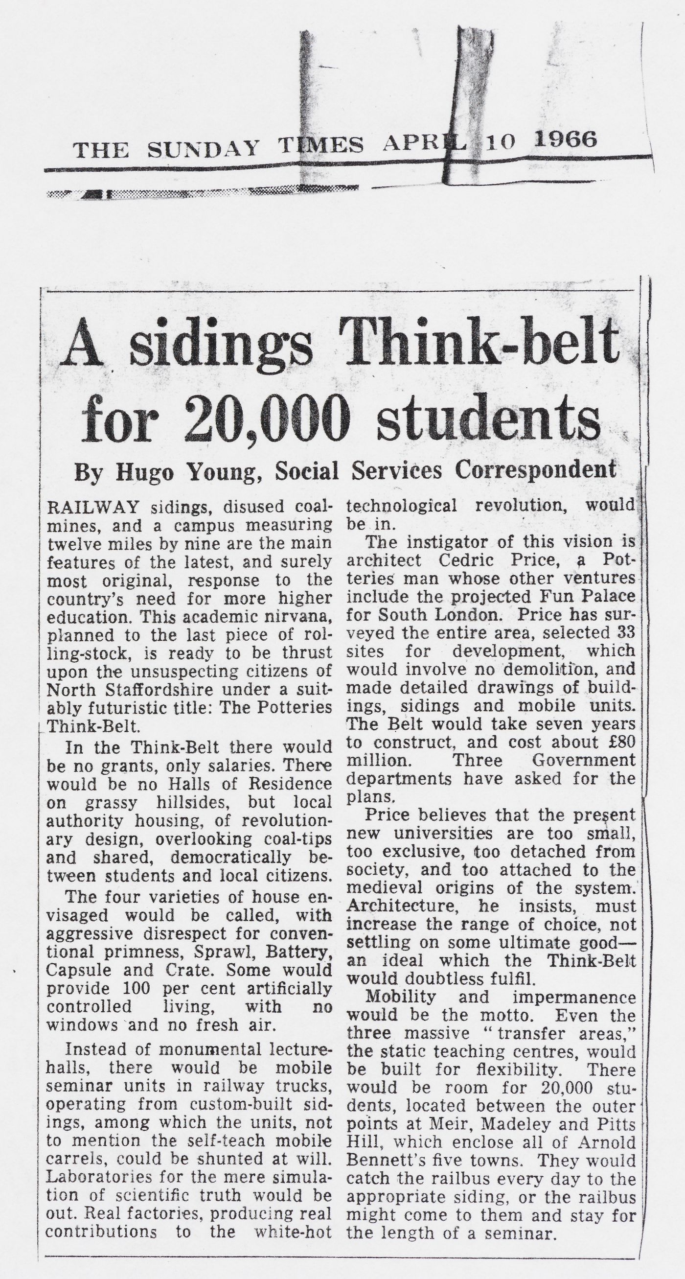 A sidings Think-belt for 20,000 students
