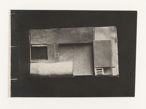 Photograph of a student model on the topic "Partial Division of Surface (Vertical and Horizontal, Relief and Shade)" for the "Space" course at the Vkhutemas (Higher State Artistic Technical Studios), Moscow