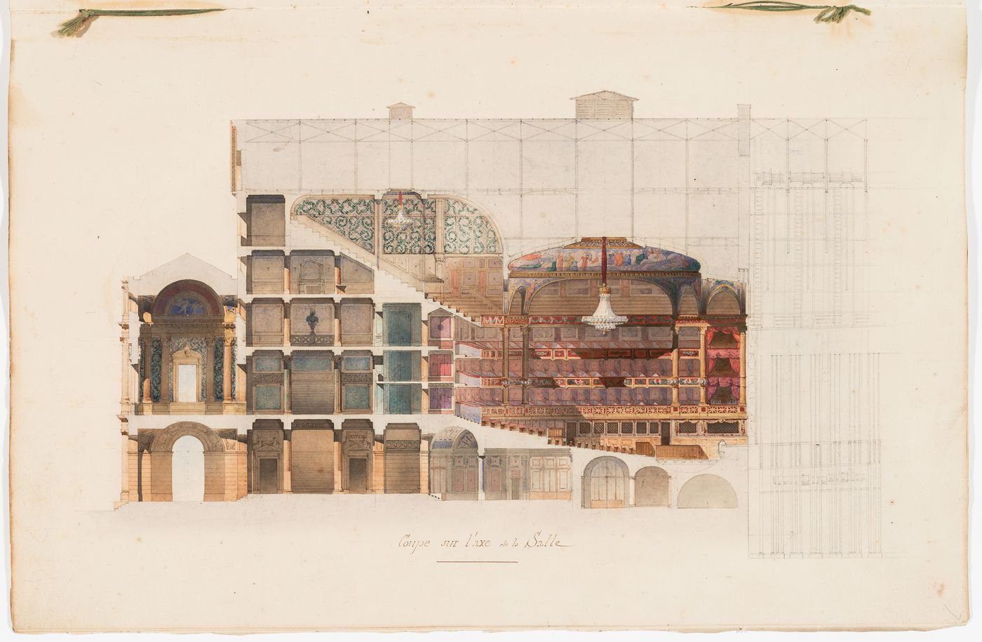 Longitudinal section for an opera house for the Académie royale de musique