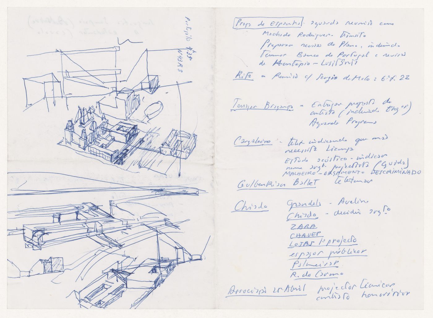 Sketch for Renovação e extensão do Museu Stedelijk [Restoration and extension of Stedelijk Museum], Amsterdam