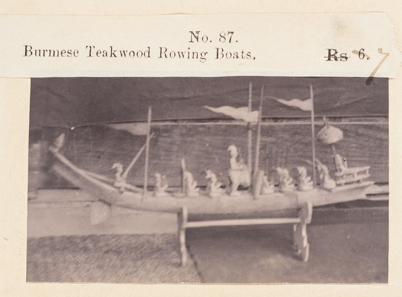 View of a boat, F. Beato Limited, C Road, Mandalay, Burma (now Myanmar)