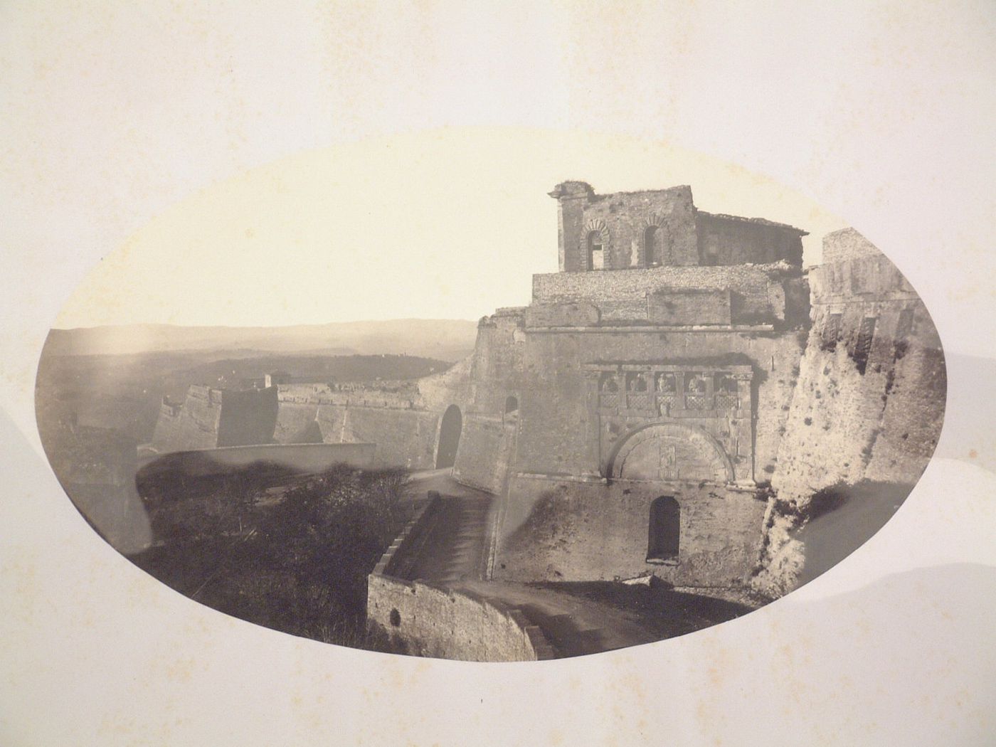 View of the Porta Marzia and the Rocca Paolina, Perugia, Italy