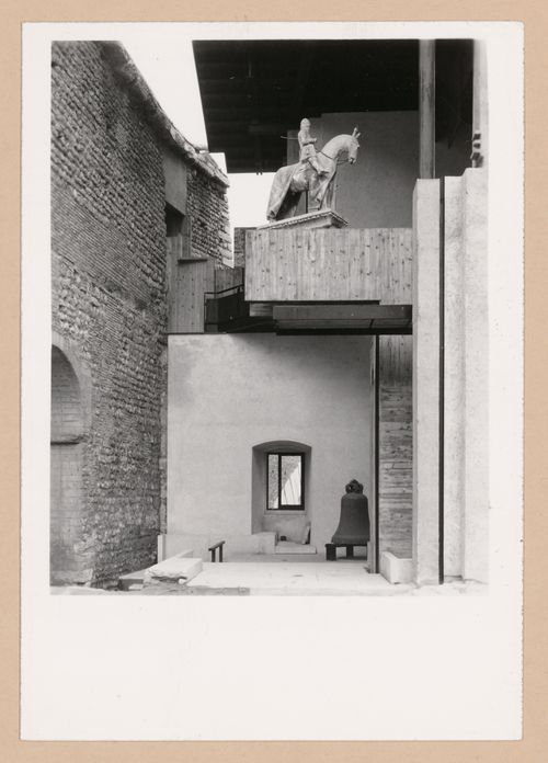 View of the Can Grande della Scala Statue, from the ground floor, Museo di Castelvecchio, Verona, Italy