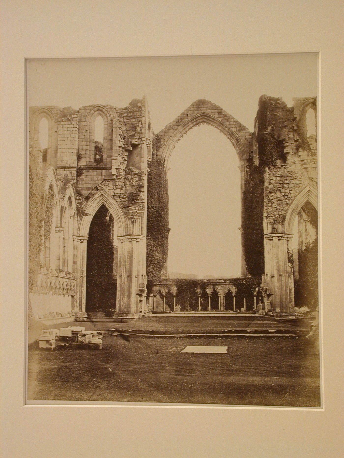View of the ruined nave, Fountain Abbey, Yorkshire, England
