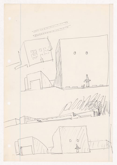 Sketch perspectives for Centro Cultural de Sines, Sines, Portugal