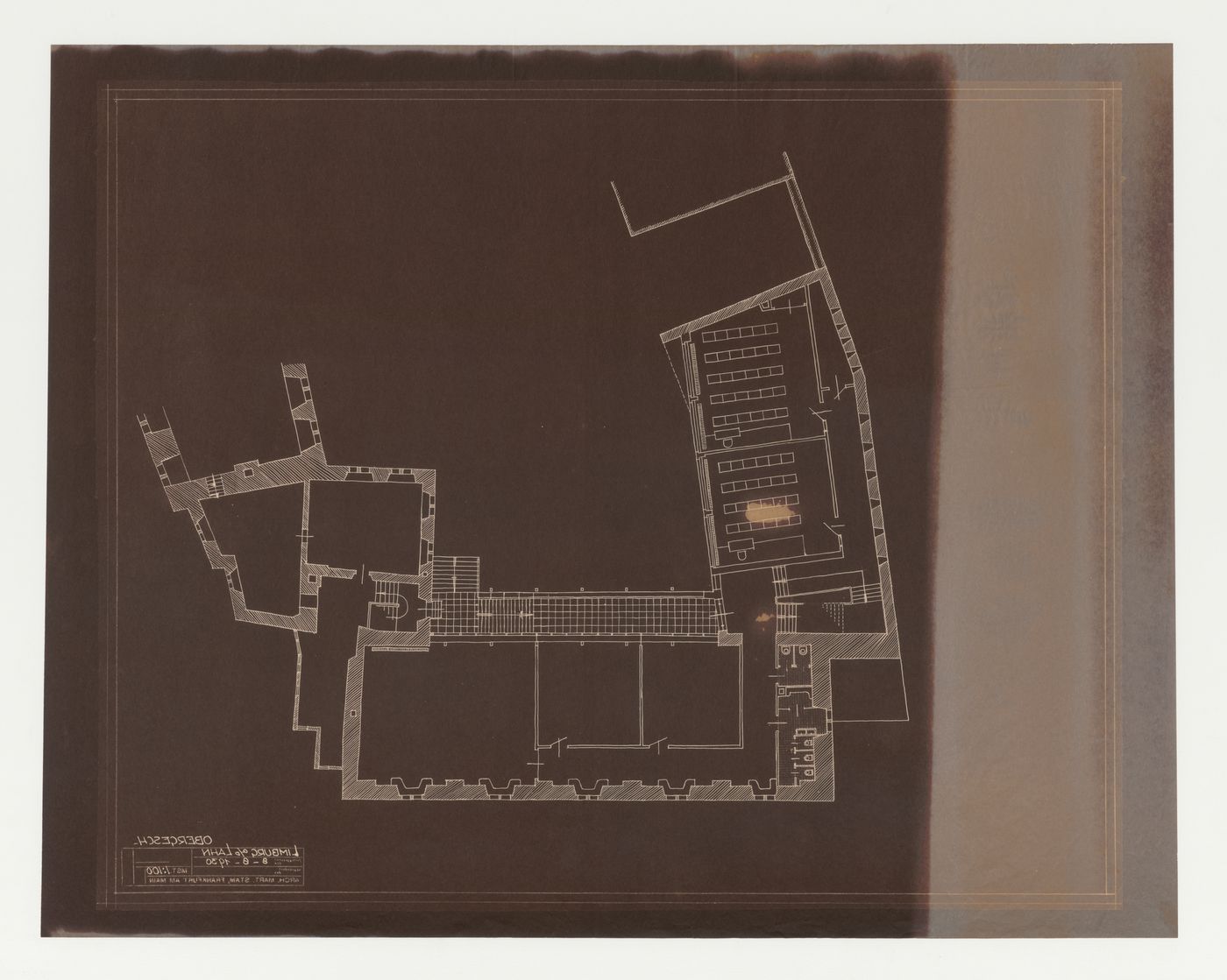 First floor plan for an addition to an existing building, possibly a school, Limburg an der Lahn, Germany