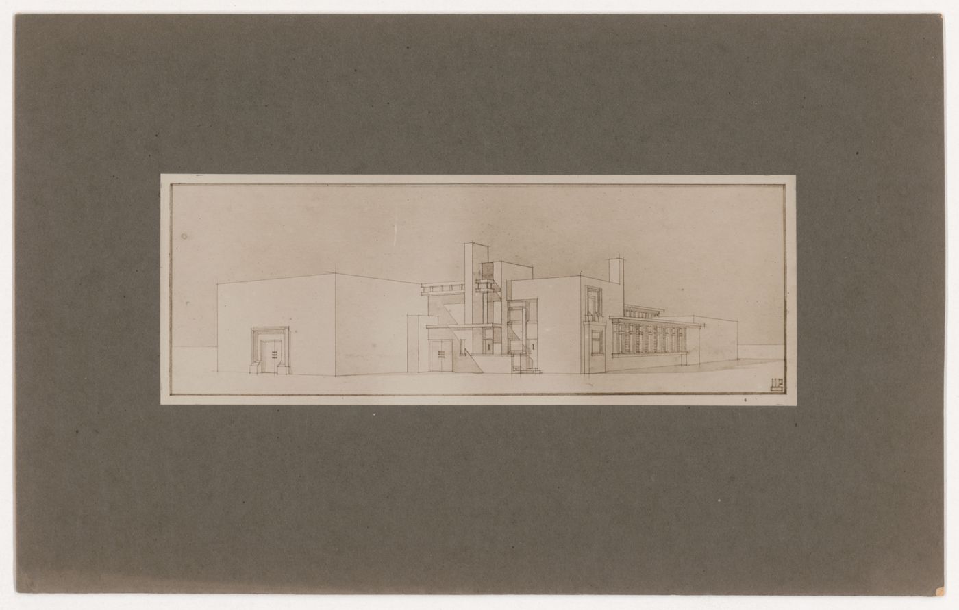 Photograph of a perspective drawing for a winery, Purmerend, Netherlands