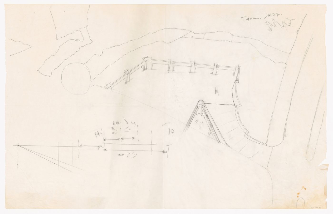Sketch for Pahlavi National Library Competition, Tehran, Iran