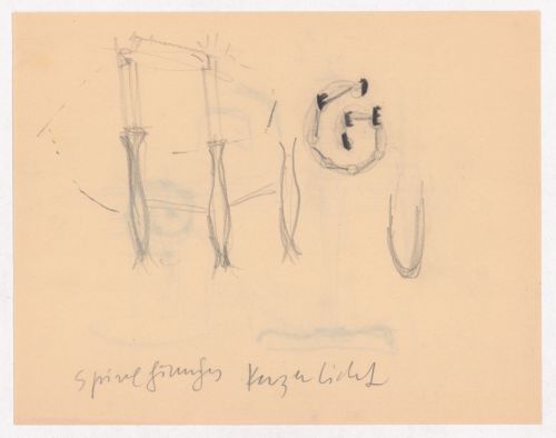Sketch elevations for spirals and candlesticks for the E,D,E,N, Pavilion, Rheinfelden, Switzerland