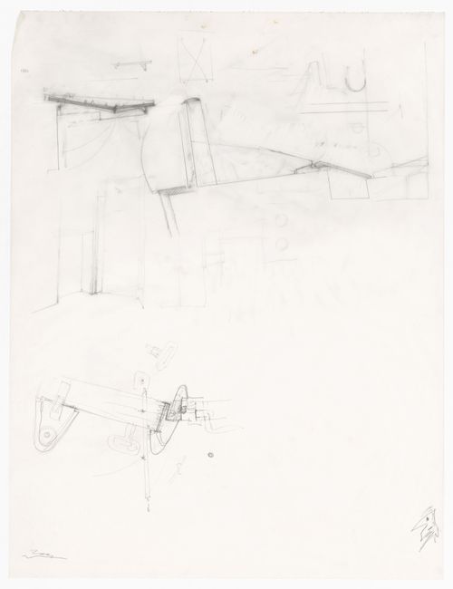 Sketches of furnishings details for Casa Dragone e Paggi, Milan, Italy