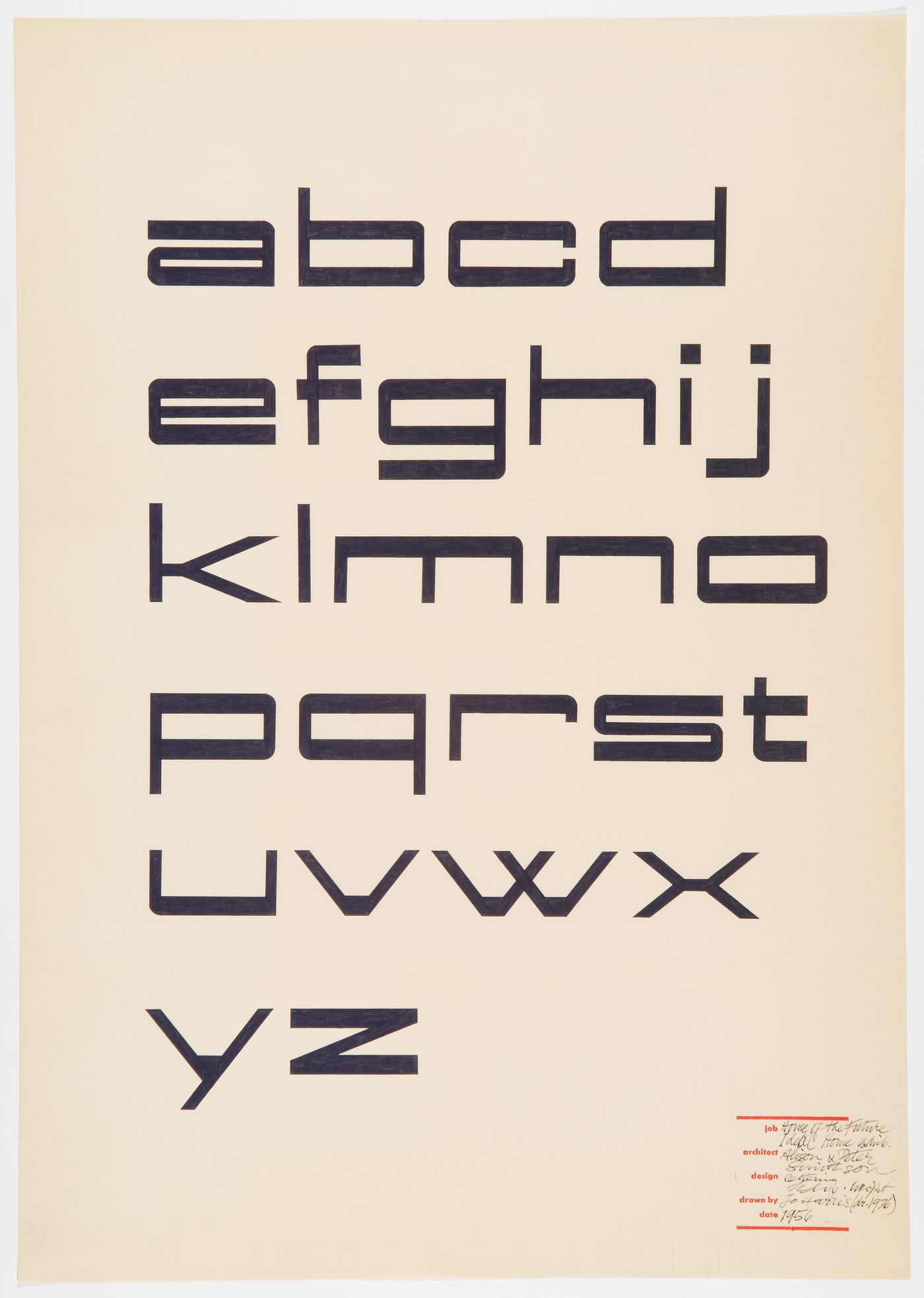Print showing the font will be projected onto a wall of the House of the Future, Daily Mail Ideal Homes Exhibition, London, England