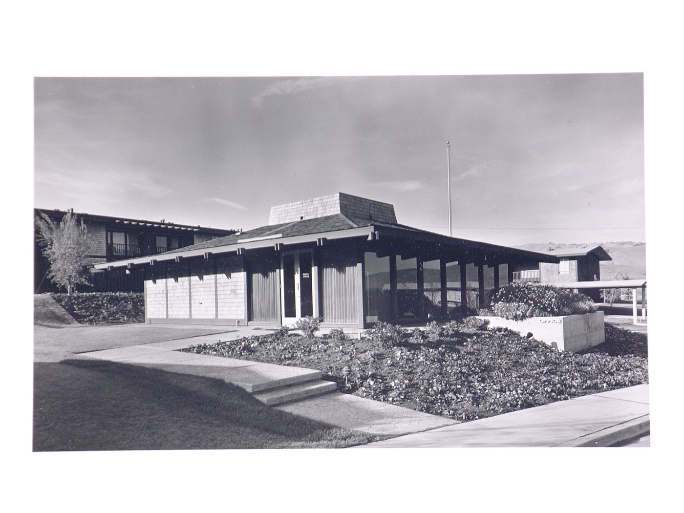 General view of the rental office of the Meadows townhouses, San Rafael, California, United States