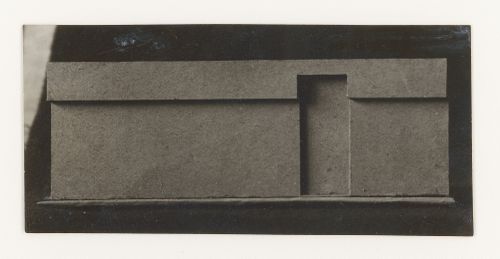 Photograph of a student model on the topic "Partial Division of Surface (Vertical and Horizontal, Relief and Shade)" for the "Space" course at the Vkhutemas (Higher State Artistic Technical Studios), Moscow