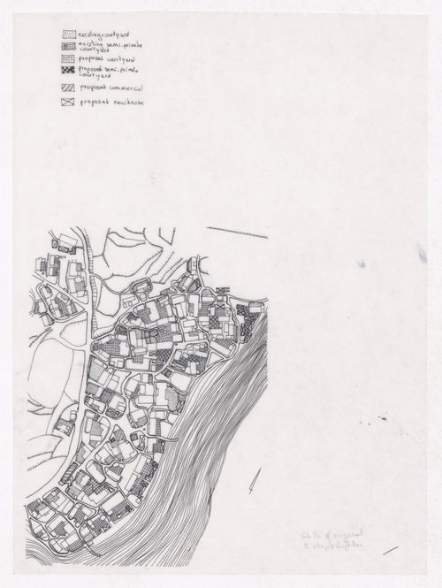 Plan showing existing and proposed courtyards for the Sichuan housing project for "Housing a Billion: Village Upgrading: Jianlu, China" publication