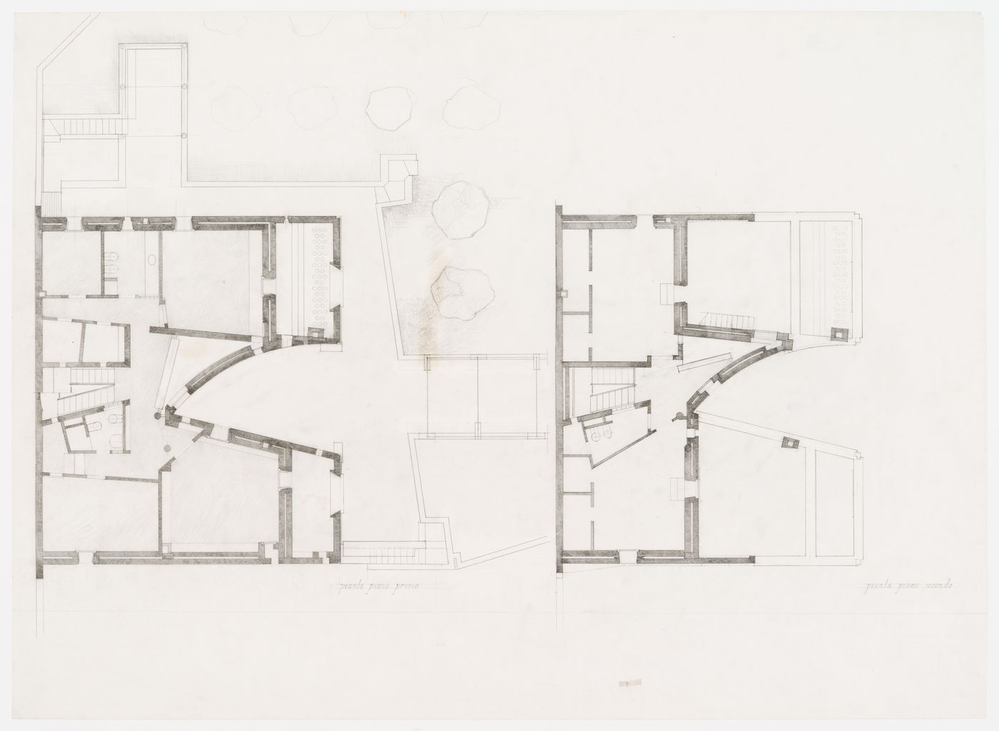 Plans of first and second floors for Casa Miggiano, Otranto, Italy